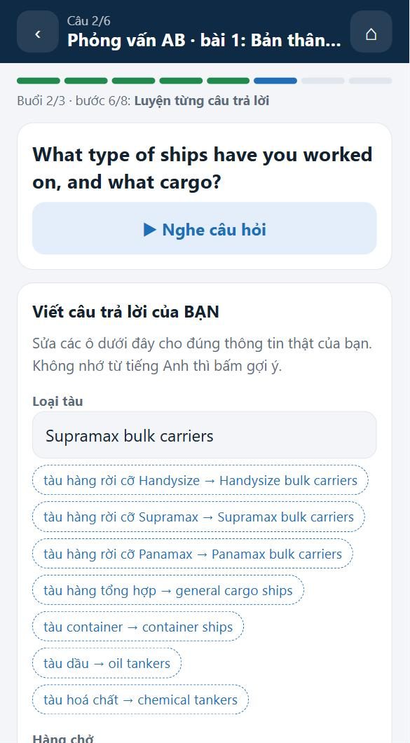 Bước 6: viết câu trả lời của bạn, bấm gợi ý từ