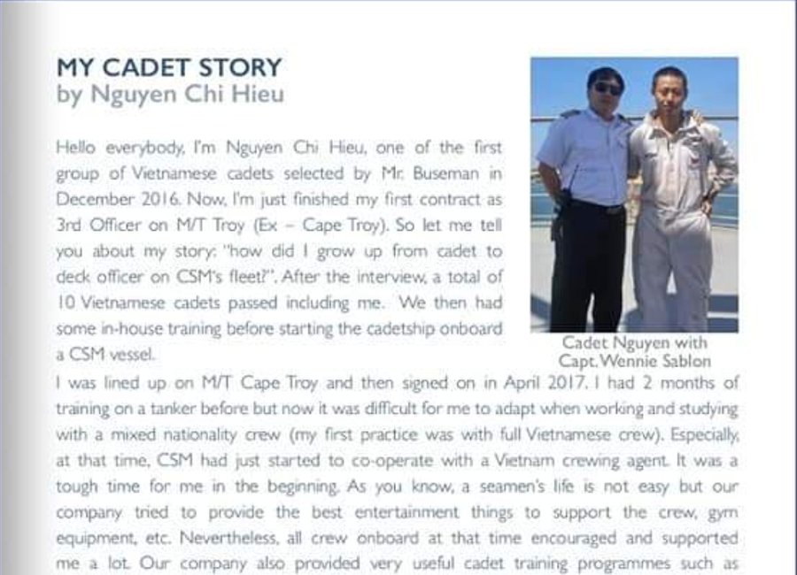 Trang 1 bài My Cadet Story của Nguyễn Chí Hiếu trên tạp chí CSM