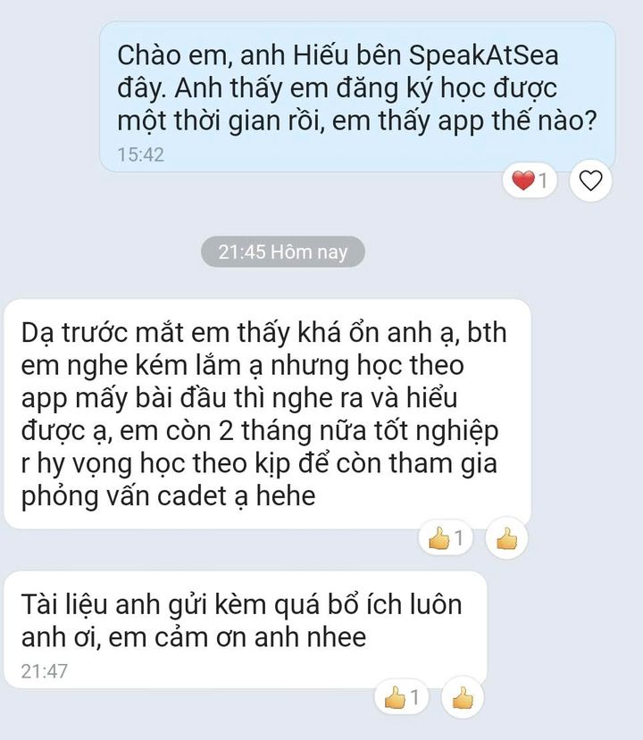 Học viên: trước nghe kém, học mấy bài đầu đã nghe ra và hiểu được